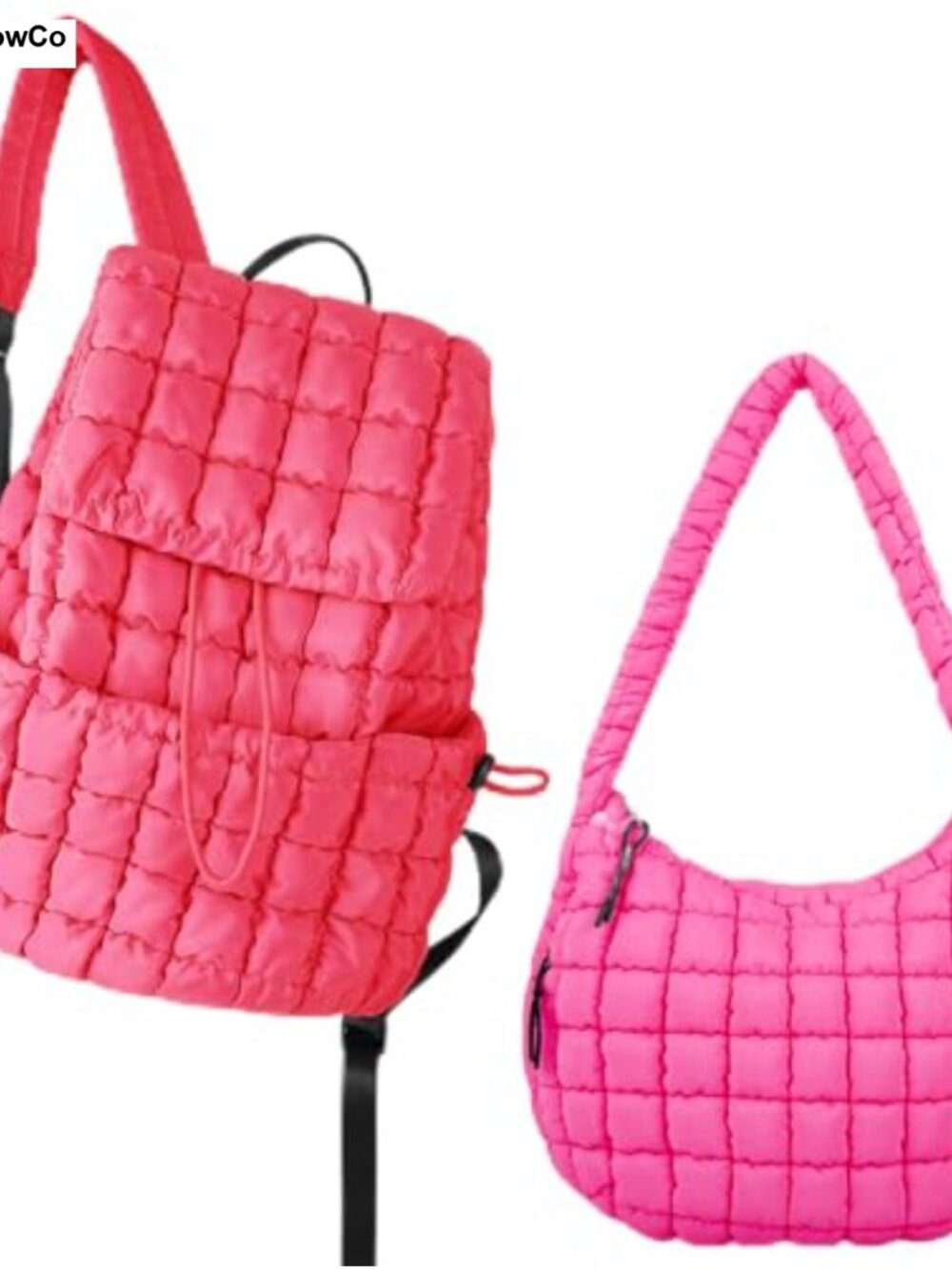 Quilted Puffer Tote Bag & Backpack for Women, Lightweight Nylon Travel Gym Bag